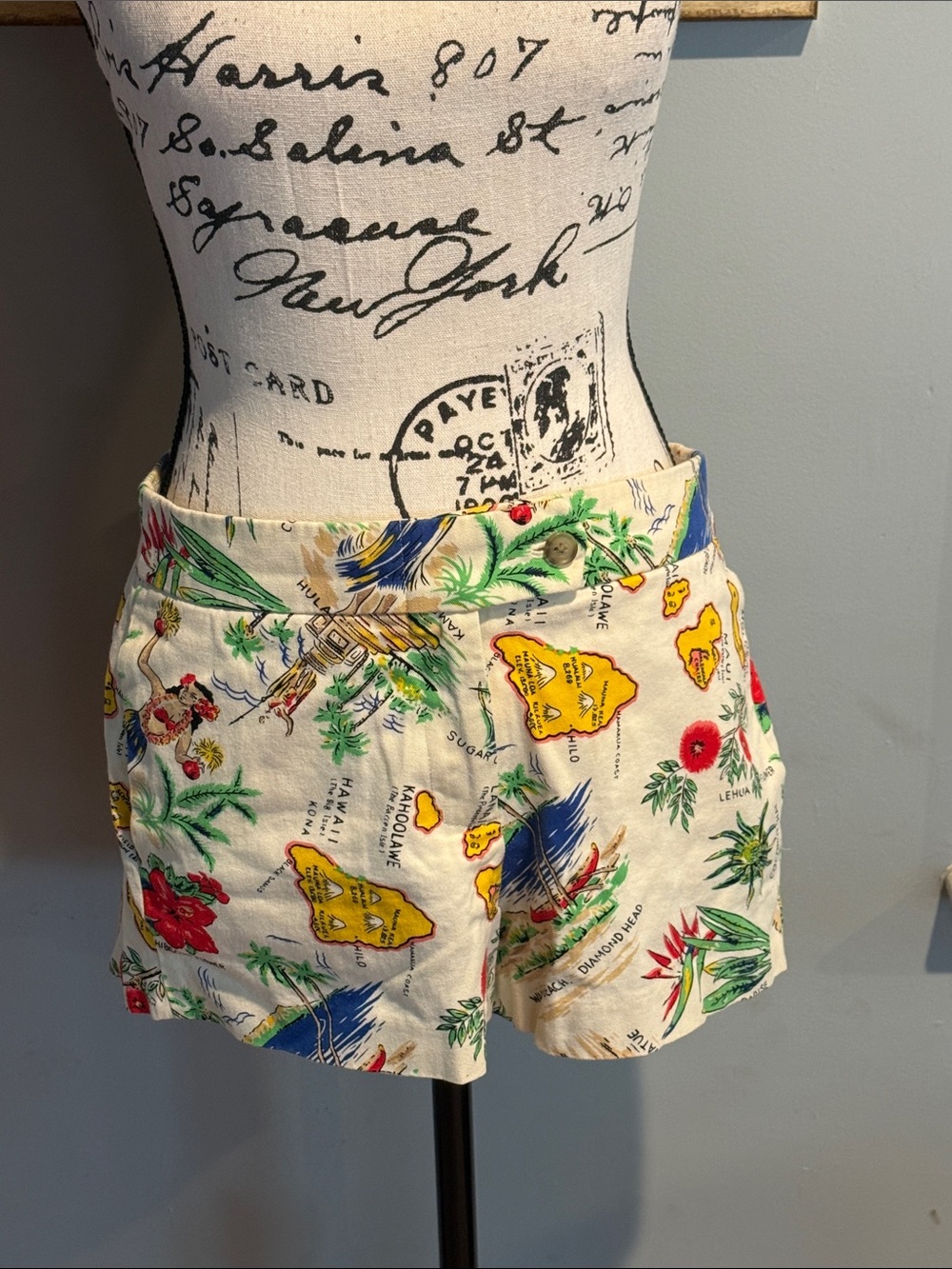 J. Crew Cream Cotton Island-Map Print Shorts (8)